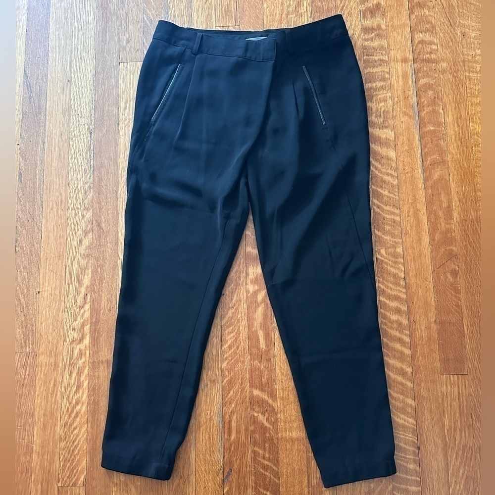 Vince. Polyester joggers with leather pocket trim detail
